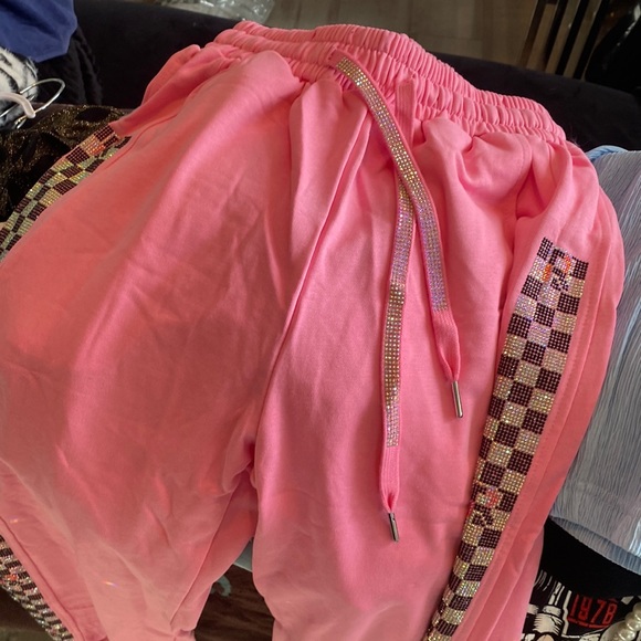 Sparkly Bling Y2K Aesthetic Pink Barbie-Core Pants - Picture 3 of 3